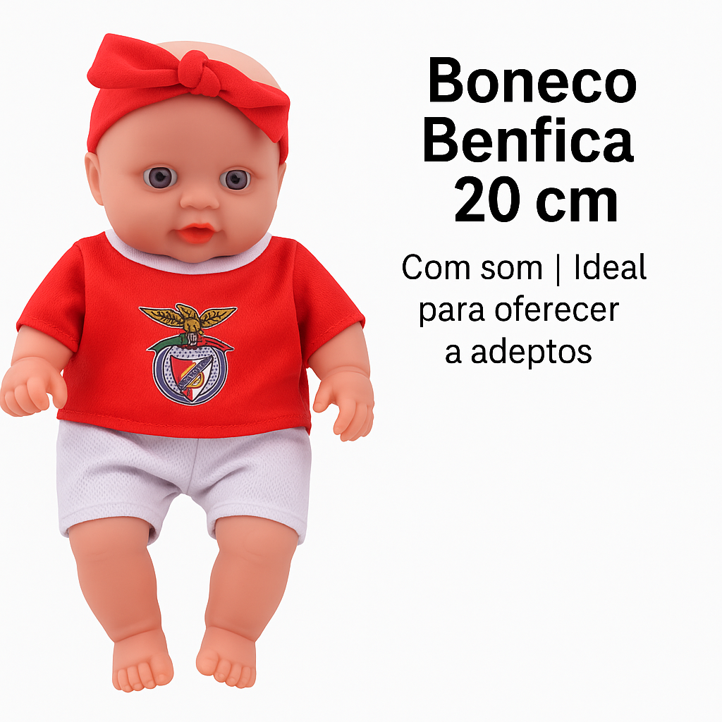 Boneco Benfica 20 cm – Com Som | Presente Ideal para Pequenos e Grandes Adeptos
