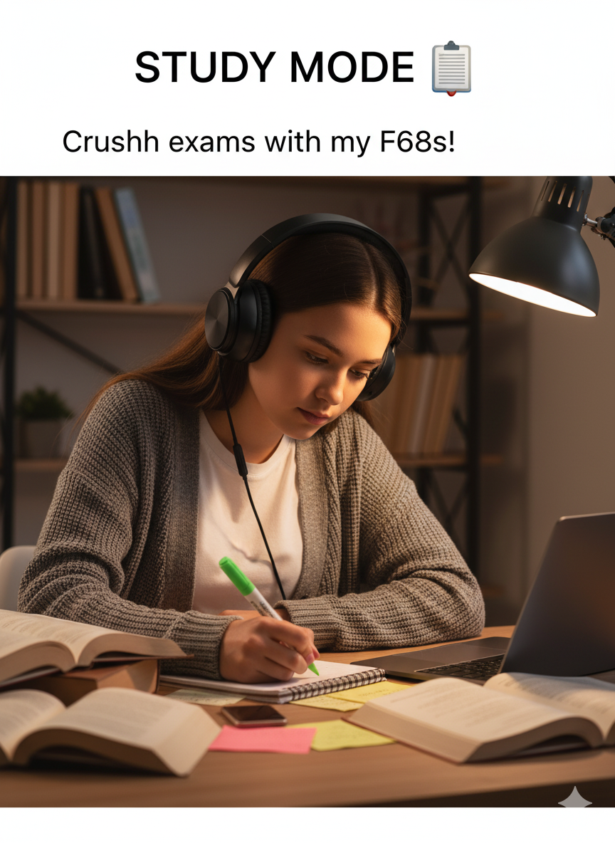 Phones Wireless Sem Fio F68 — Liberdade, Estilo e Som de Alta Definição